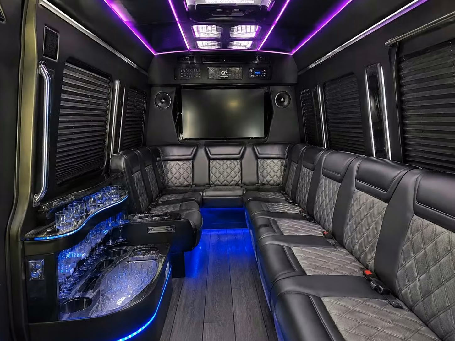 stanton 12 to 50 passenger party buses and sprinter limos for stanton weddings