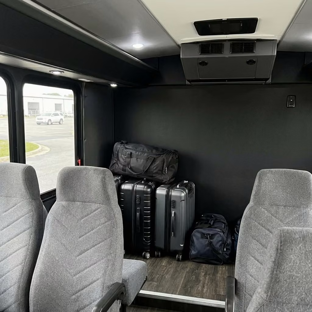 stanton 15 passenger minibus luggage area