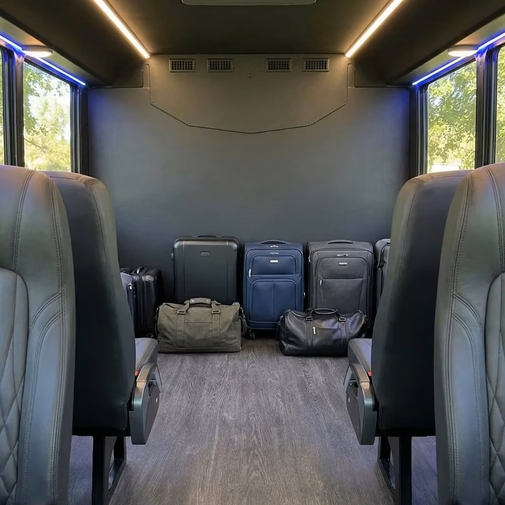stanton 20 passenger minibus luggage area