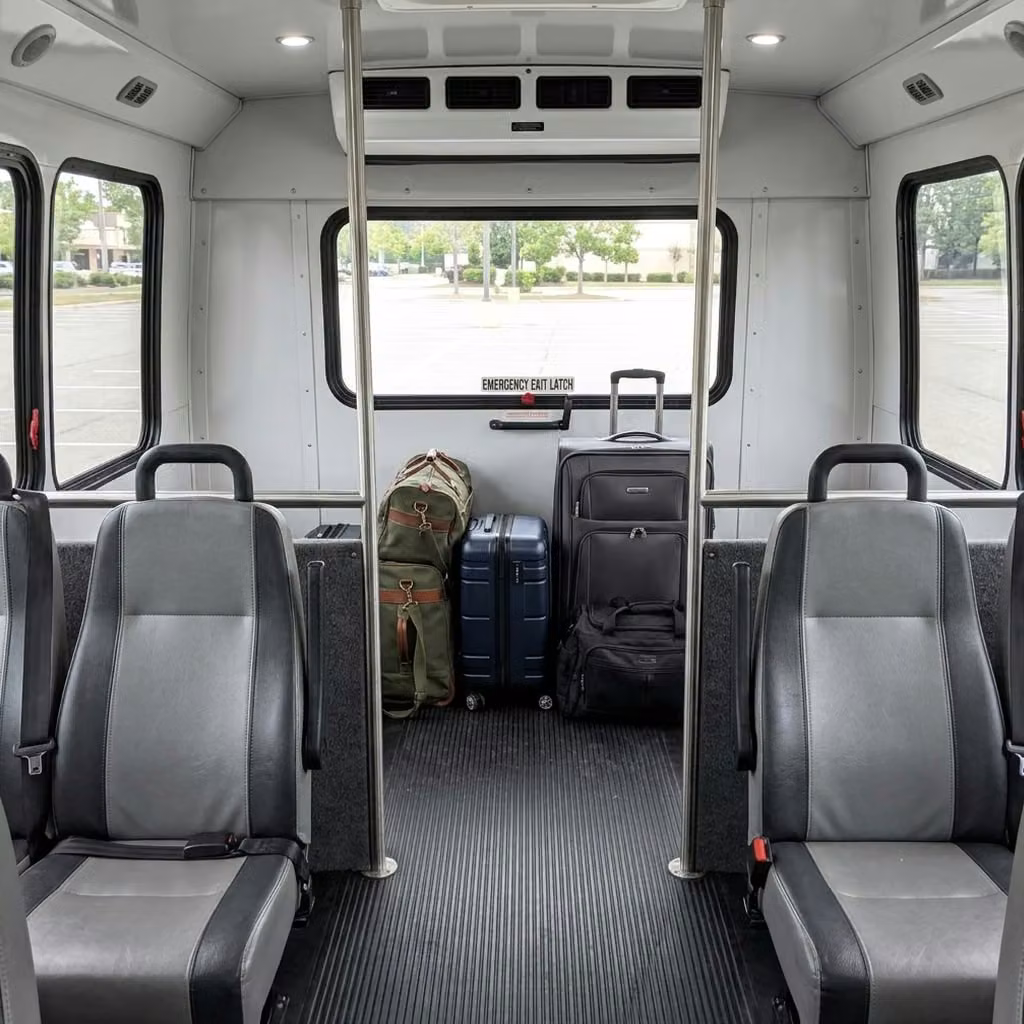 stanton 28 passenger minibus luggage area