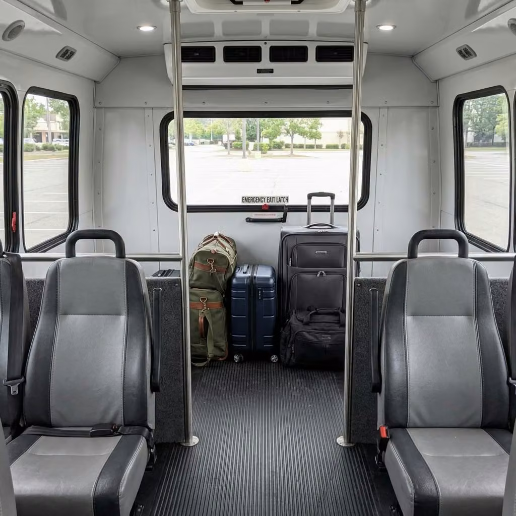 stanton 30 passenger minibus luggage area