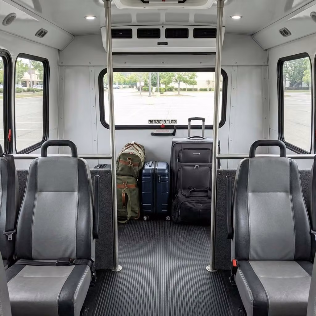 stanton 35 passenger minibus luggage area