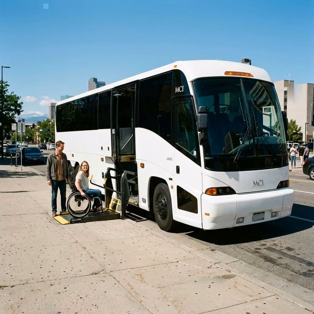 stanton 56 passenger charter bus wheelchair lift