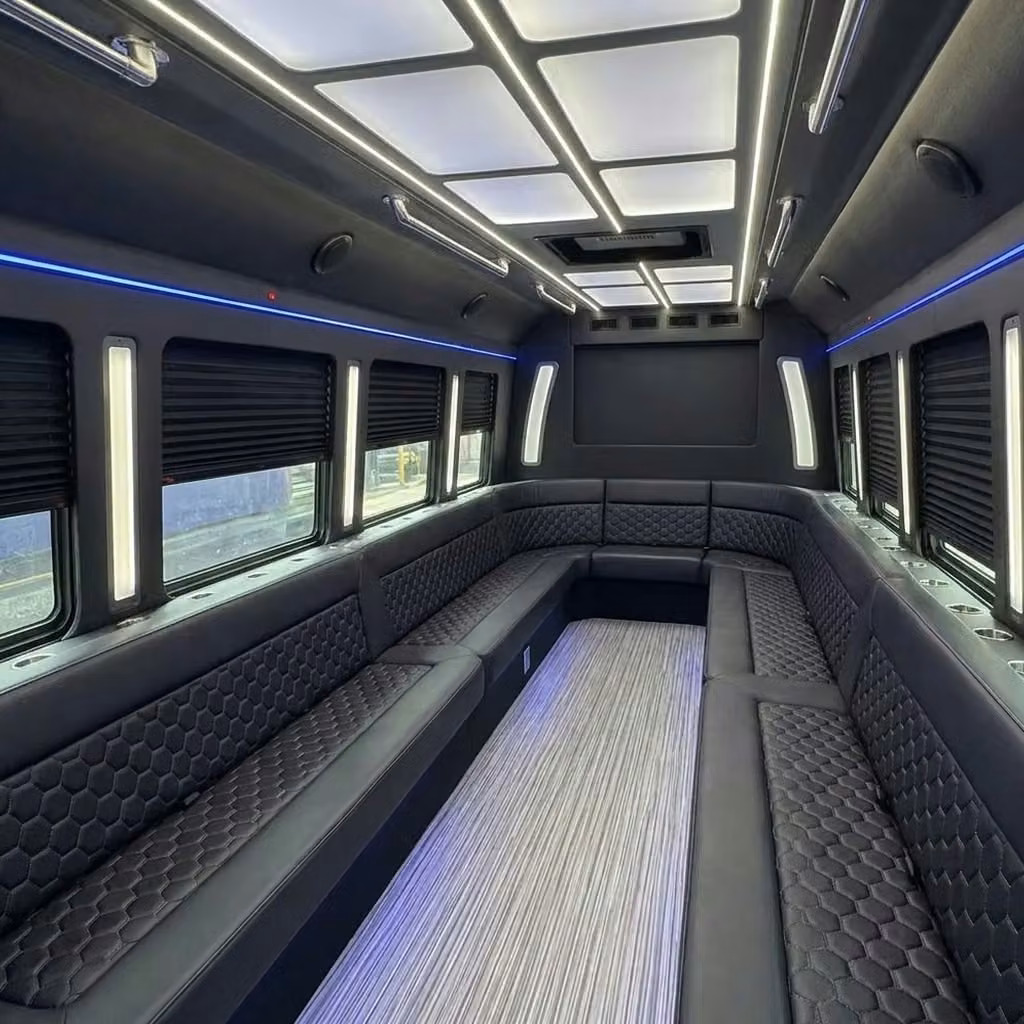stanton party bus wraparound seating