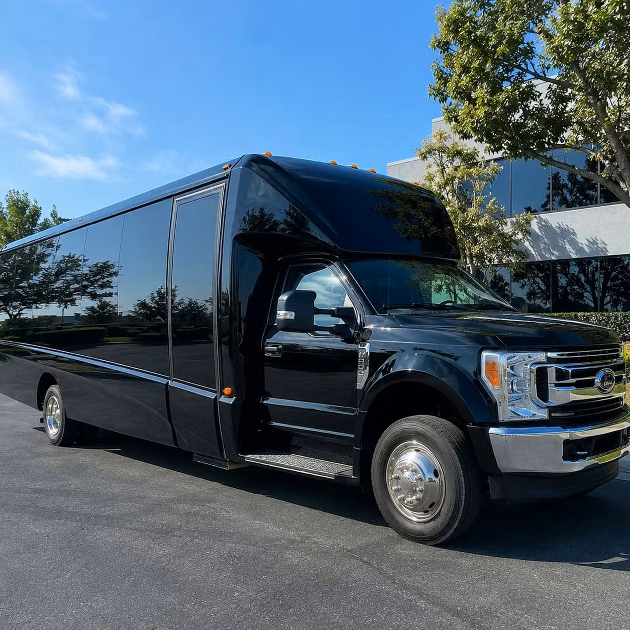 stanton prom party buses with led lighting bluetooth sound and leather seating